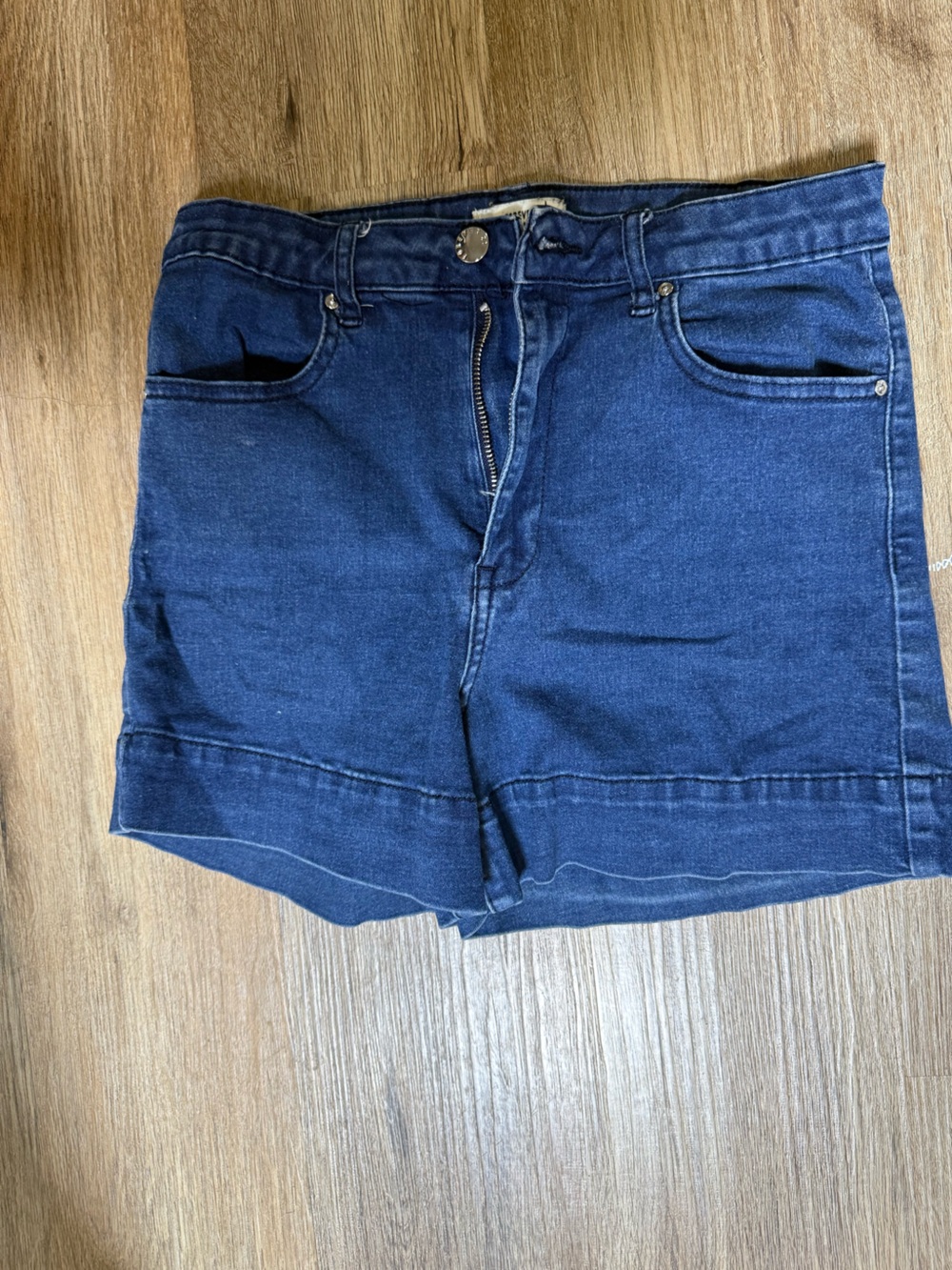 Forever 21 Dark Blue High-Rise Denim Shorts